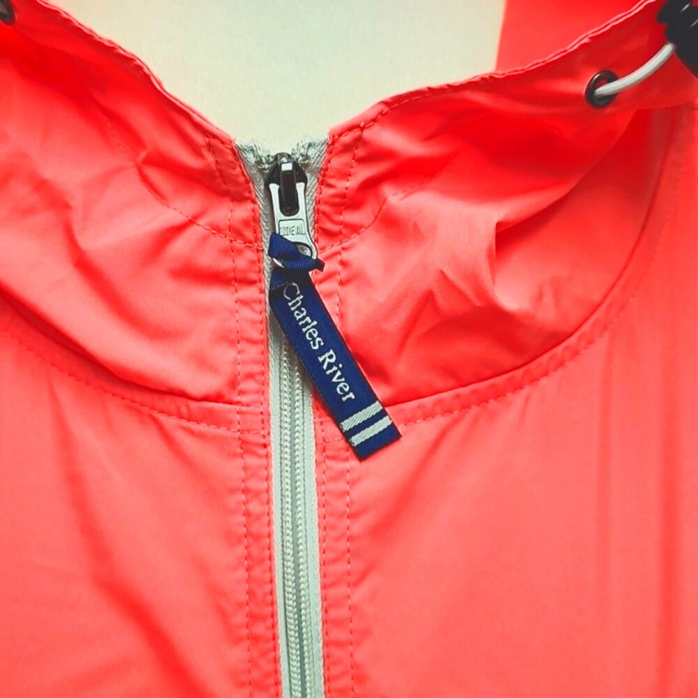 Charles River Unisex 1/4 Zip w/Zip Pocket Light Coral Rain Wear Hoodie Size XXXL - Picture 6 of 10